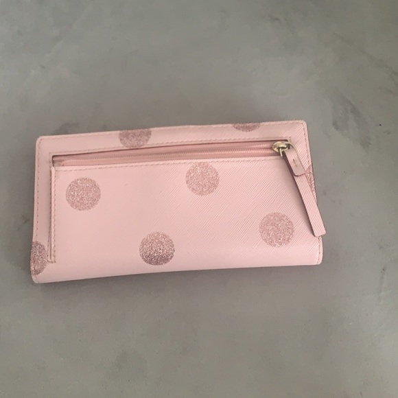 Kate Spade pink glitter polkadot wallet - Picture 2 of 3